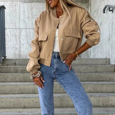 Veste bombardier femme chic avec poches
