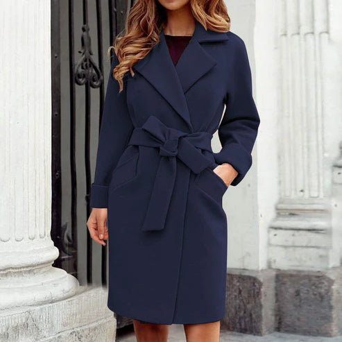Manteau ceinturé elégant femme