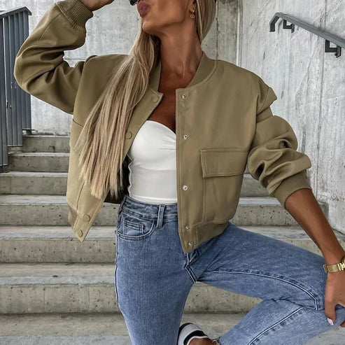 Veste bombardier femme chic avec poches