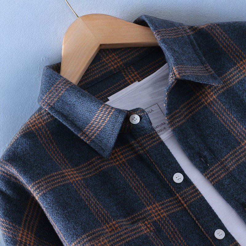 Chemise à carreaux vintage pour hommes, boutonnée sur le devant