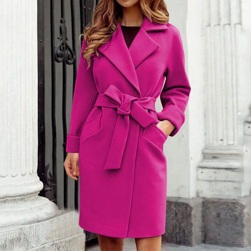 Manteau ceinturé elégant femme