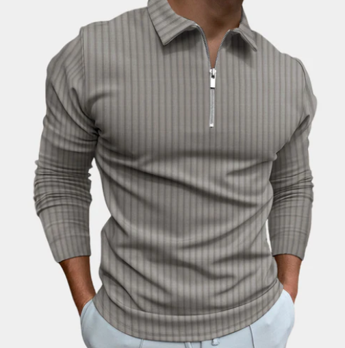 Chemise zippée à manches longues pour homme