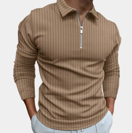 Chemise zippée à manches longues pour homme