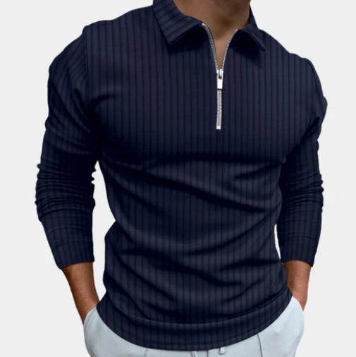 Chemise zippée à manches longues pour homme