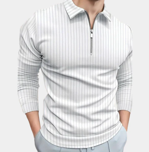 Chemise zippée à manches longues pour homme