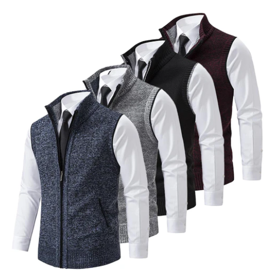 Sweatvest formel zippé en tricot pour hommes