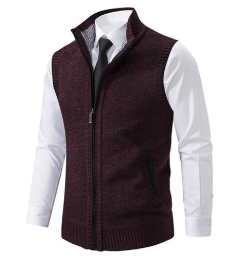 Sweatvest formel zippé en tricot pour hommes