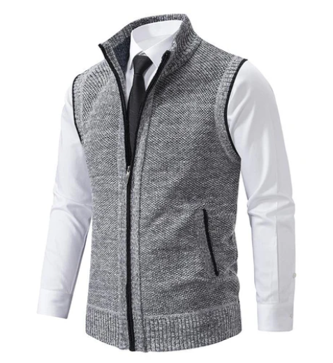 Sweatvest formel zippé en tricot pour hommes