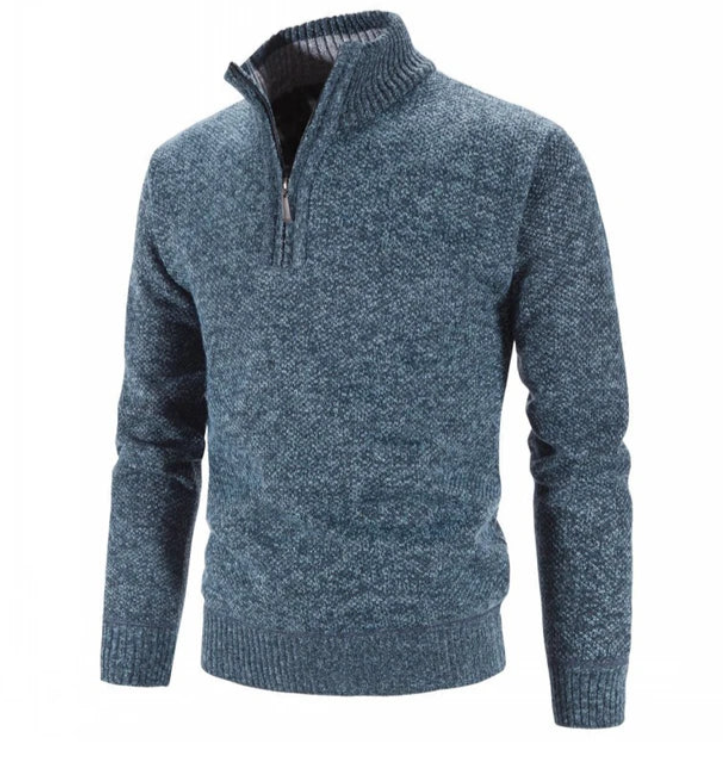 Pull classique en maille demi-zip pour hommes