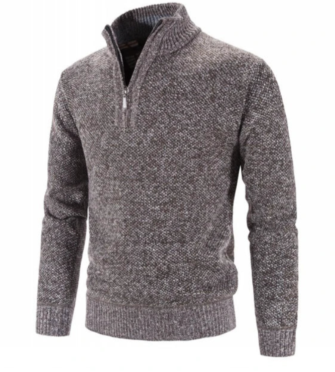 Pull classique en maille demi-zip pour hommes