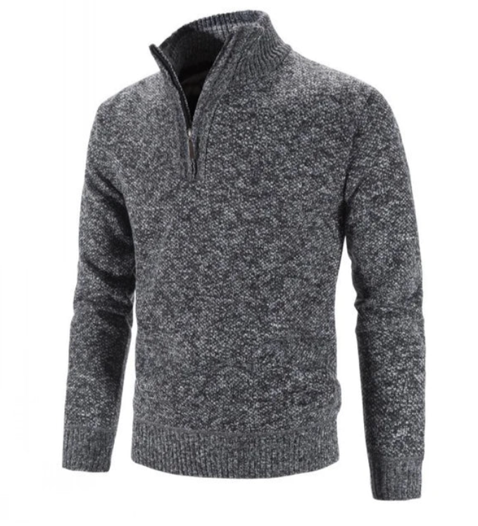 Pull classique en maille demi-zip pour hommes