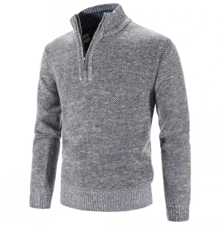 Pull classique en maille demi-zip pour hommes