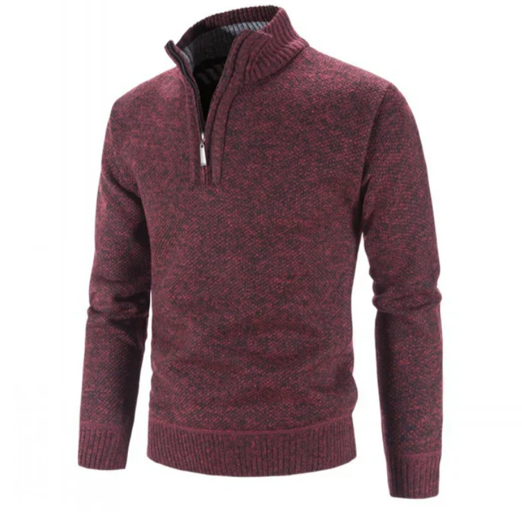 Pull classique en maille demi-zip pour hommes
