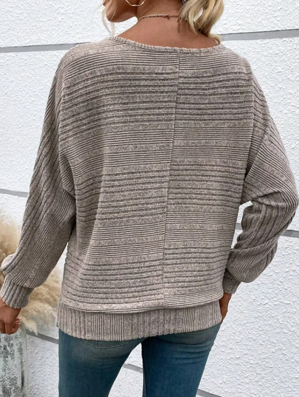 Pull en tricot rayé à coupe décontractée pour femmes