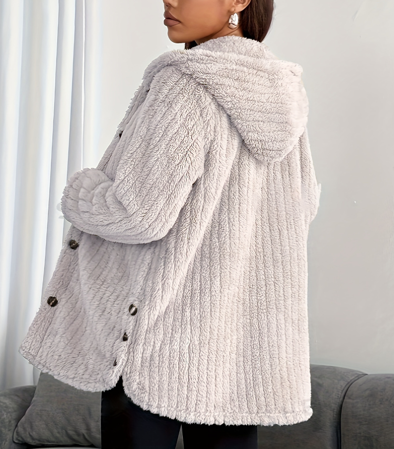 Cardigan polaire à capuche pour femmes