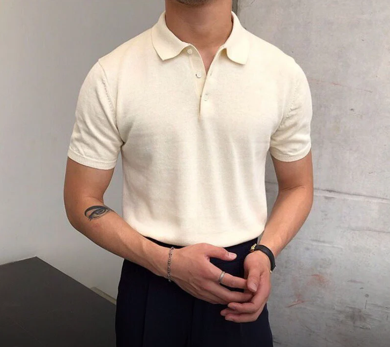 Polo classique en tricot pour hommes