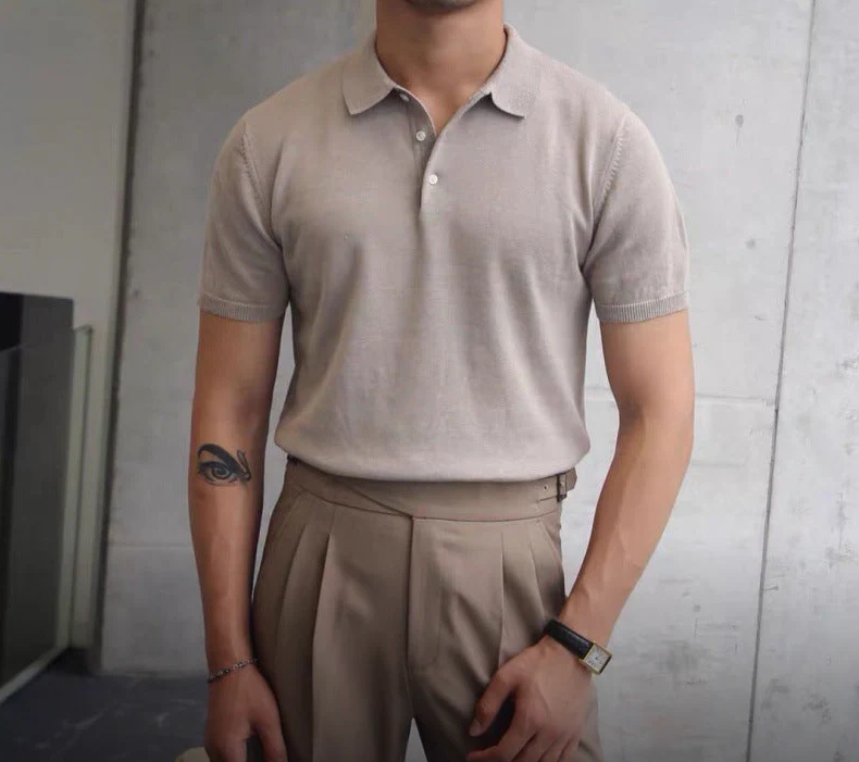 Polo classique en tricot pour hommes