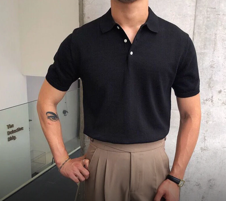Polo classique en tricot pour hommes