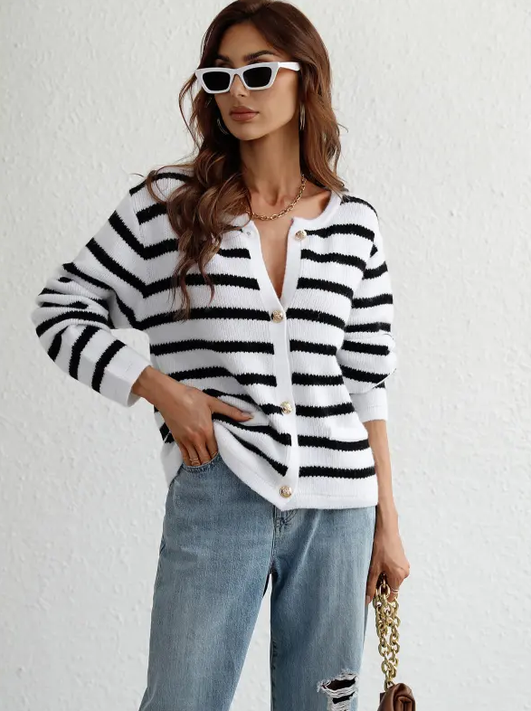 Pull à rayures classique pour femmes