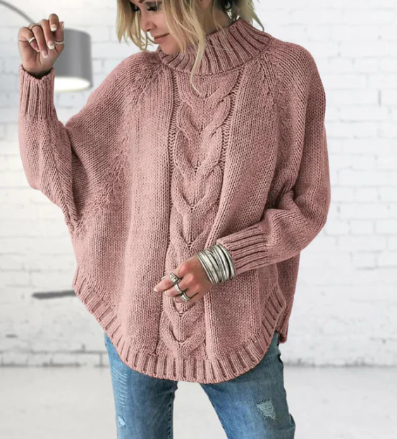 Pull long à grosses mailles pour femmes