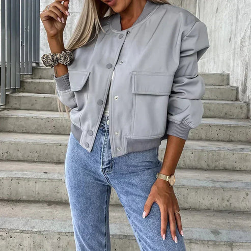 Veste bombardier femme chic avec poches