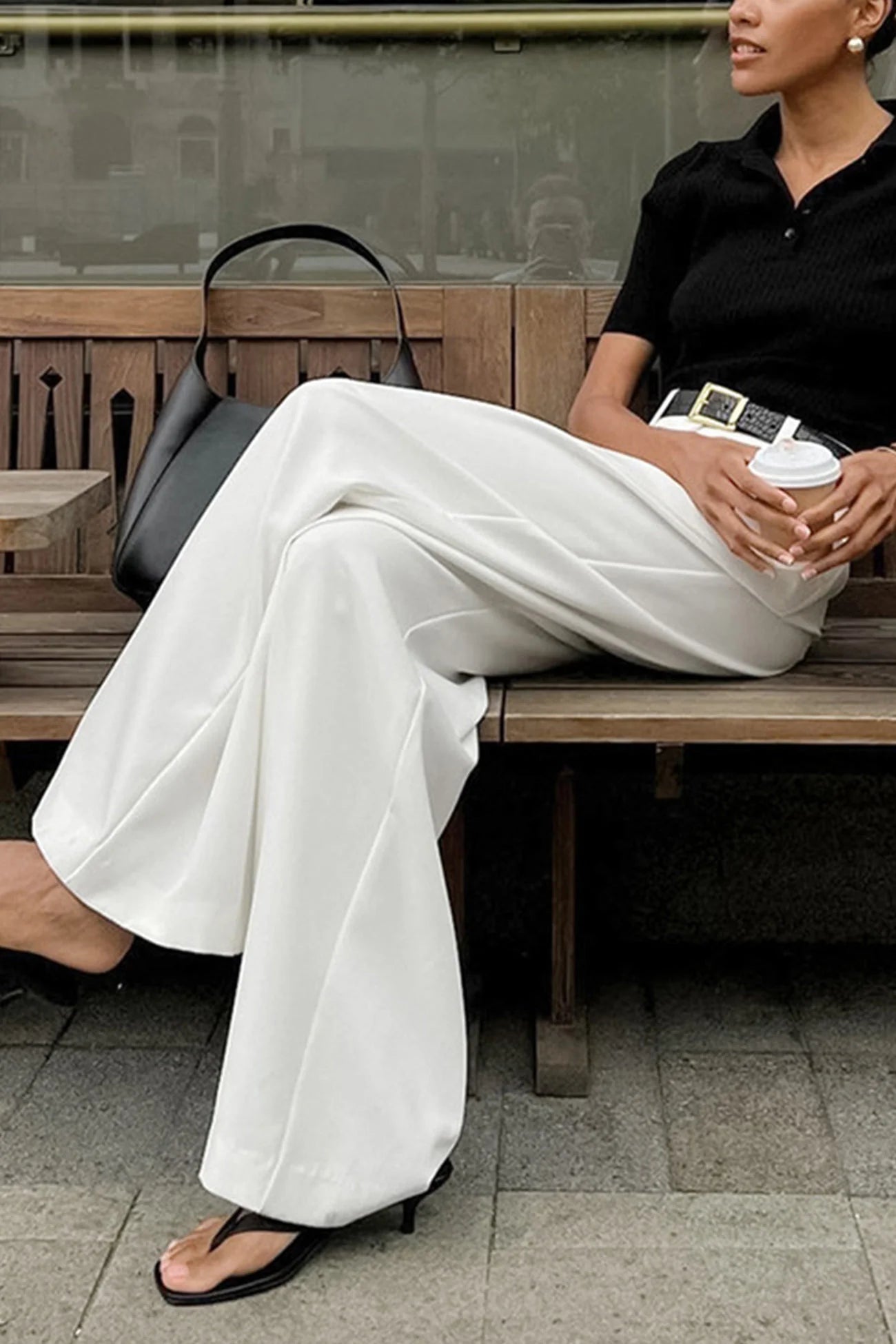 Pantalon large minimaliste pour femme