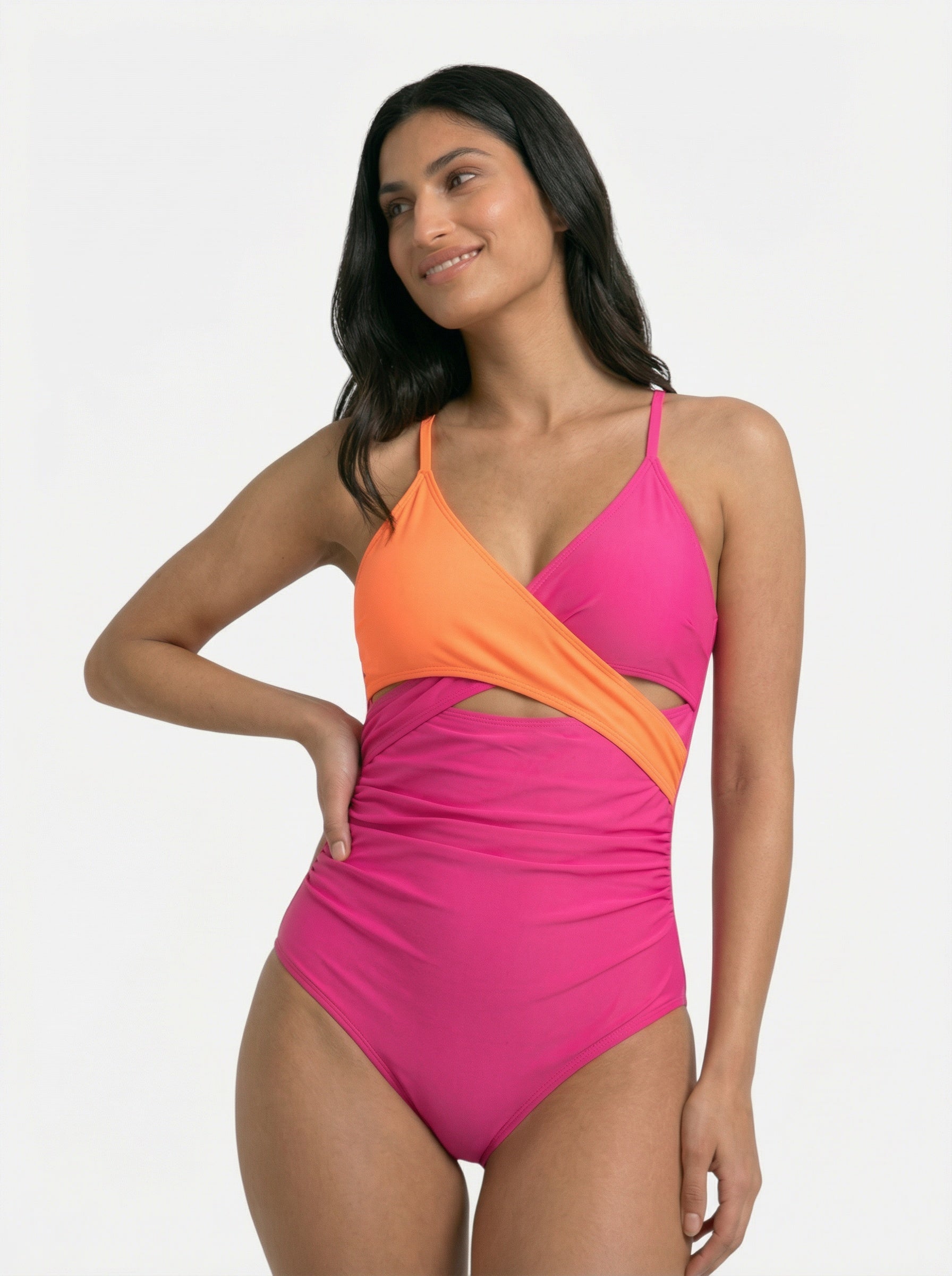 Maillot de bain une pièce gainant croisé pour femme