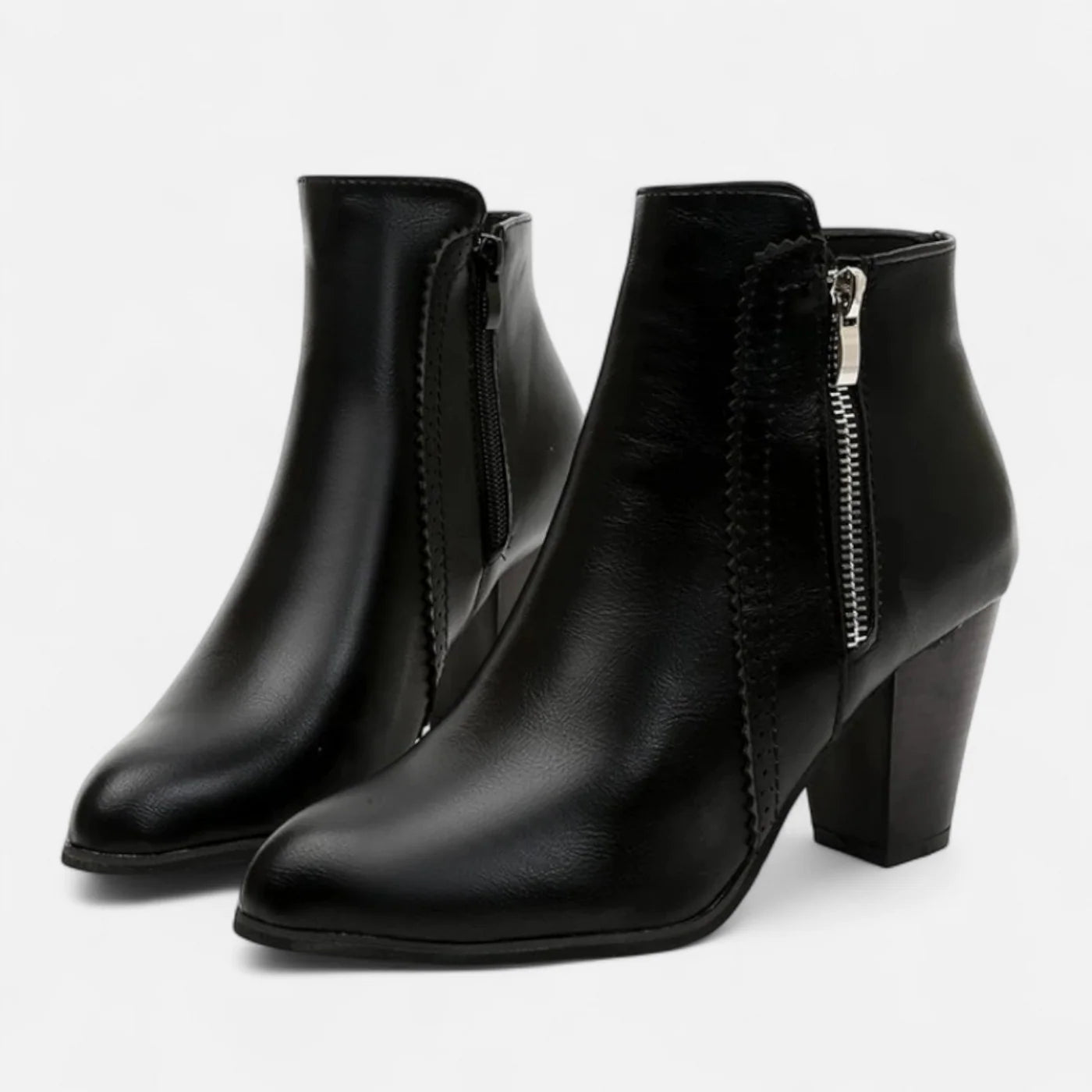 Bottes rétro à talon zippé pour femme
