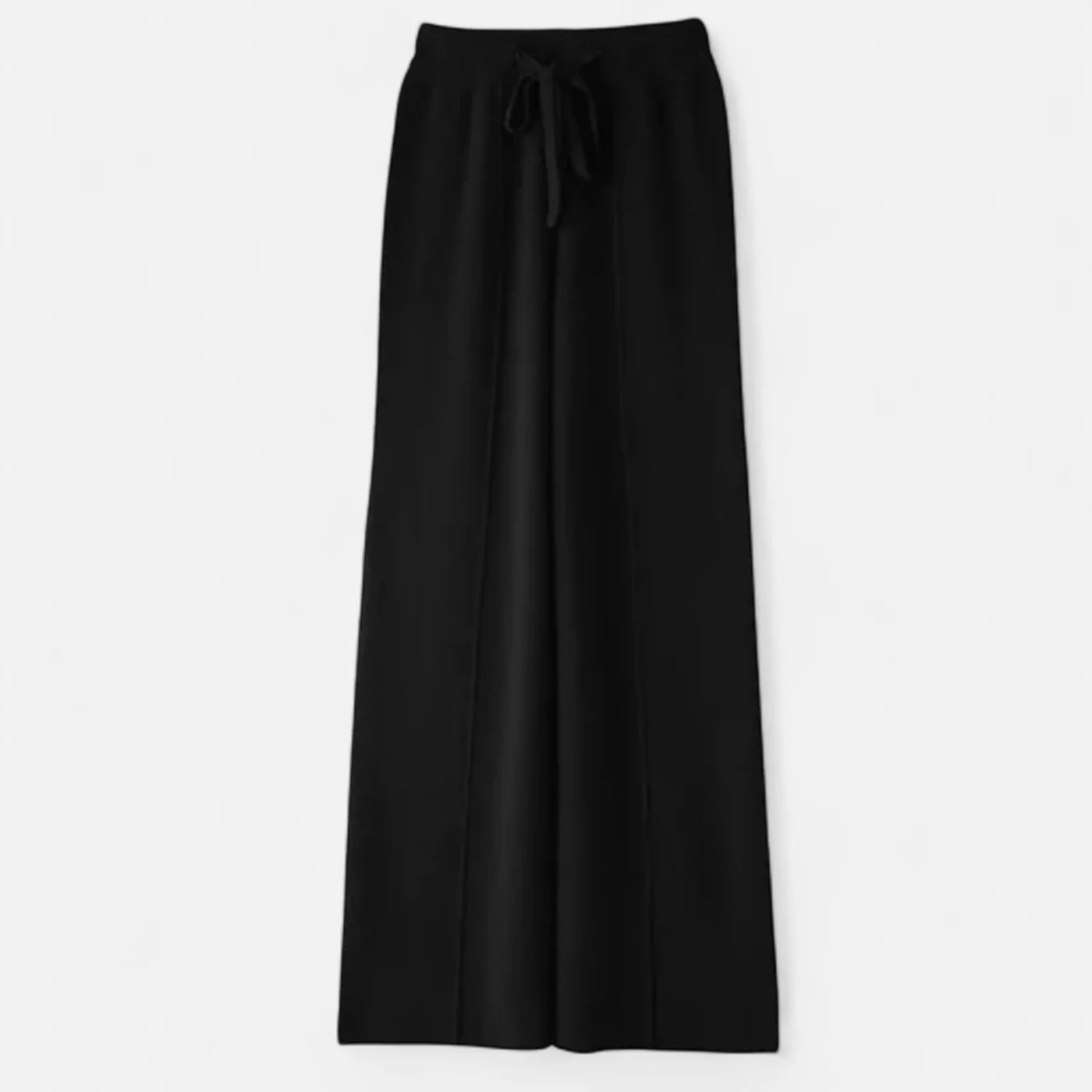 Pantalon femme en laine maille à jambes larges