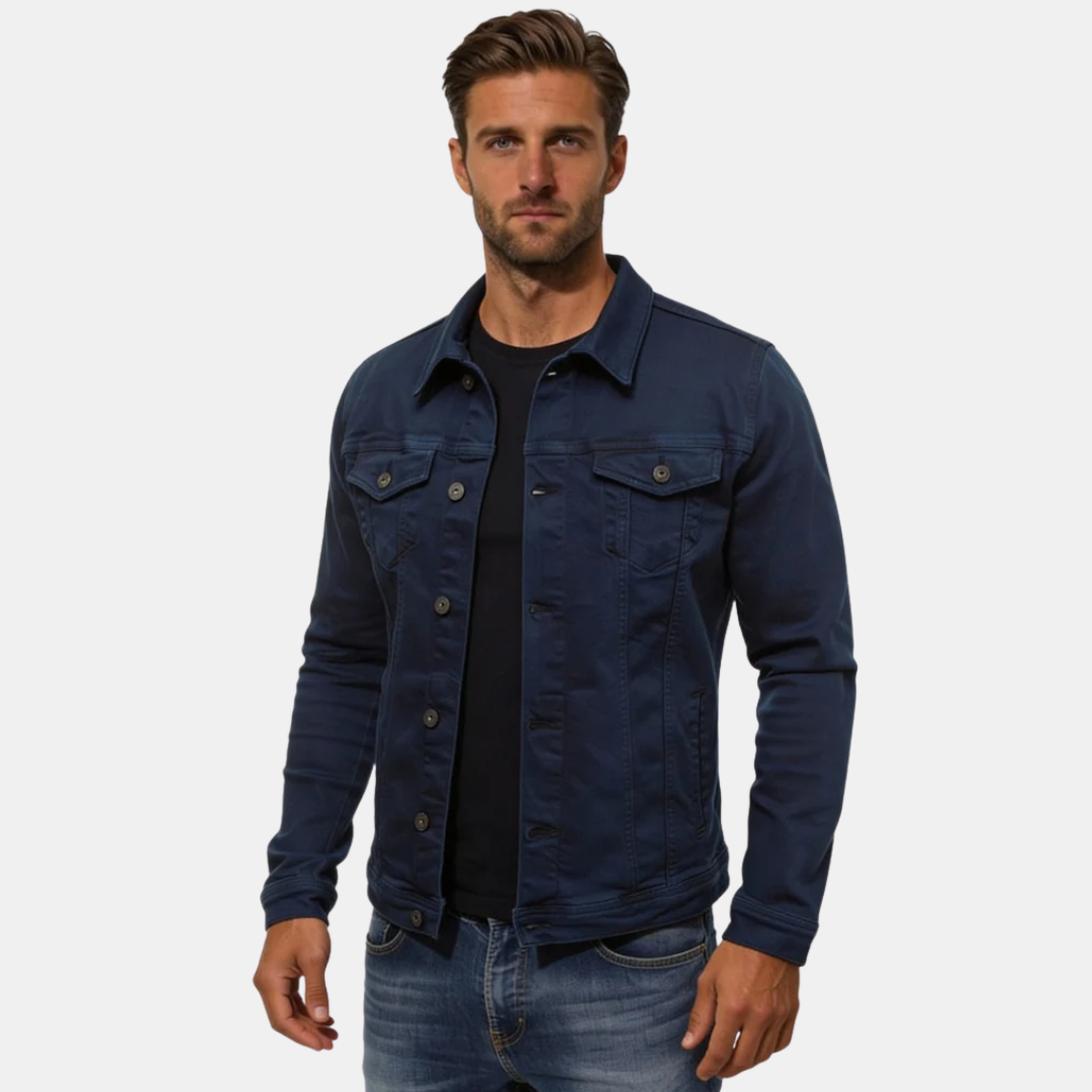 Veste en denim ajustée au style urbain pour homme