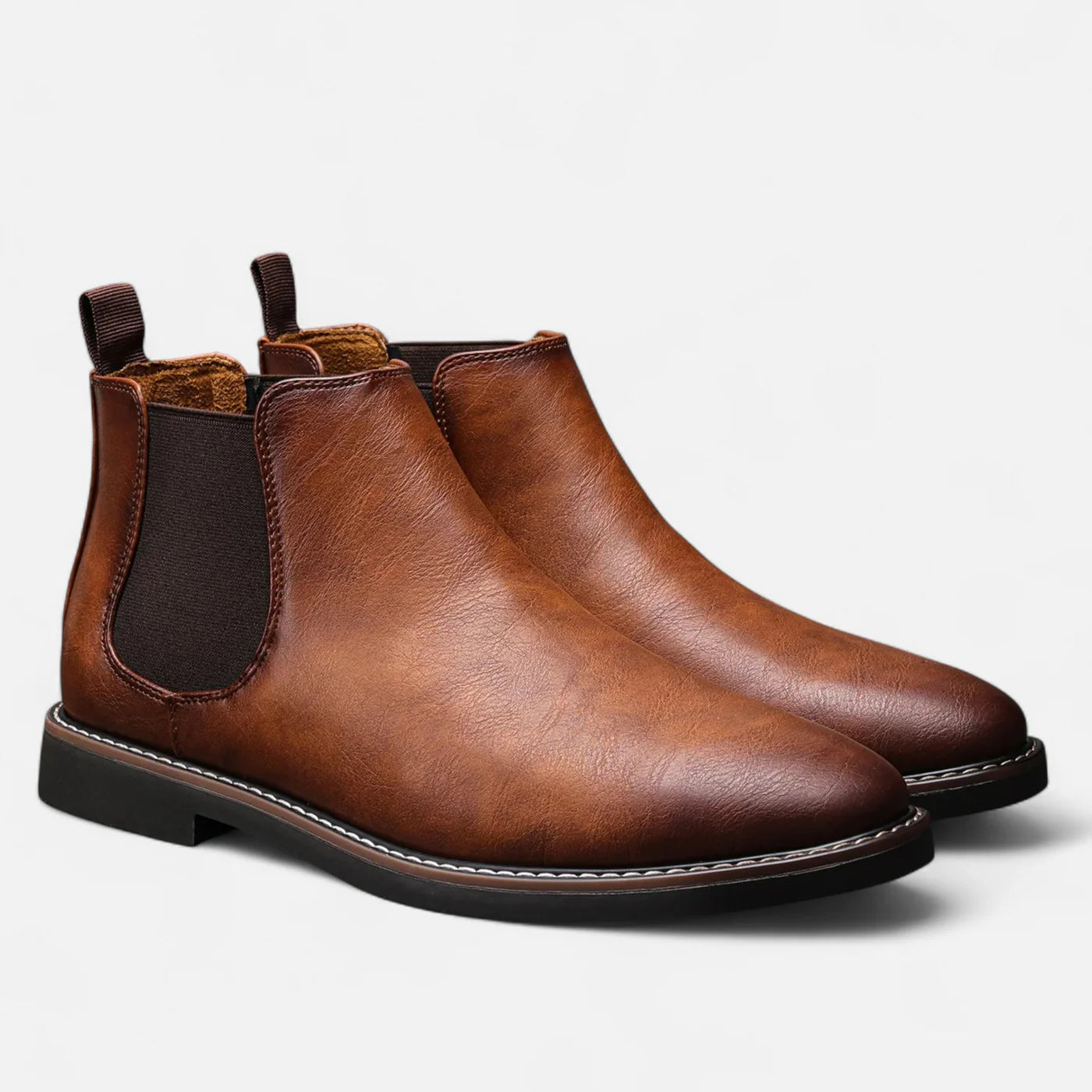 Bottes Chelsea rétro en cuir pour homme