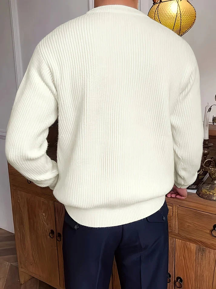 Pull classique en tricot côtelé pour hommes