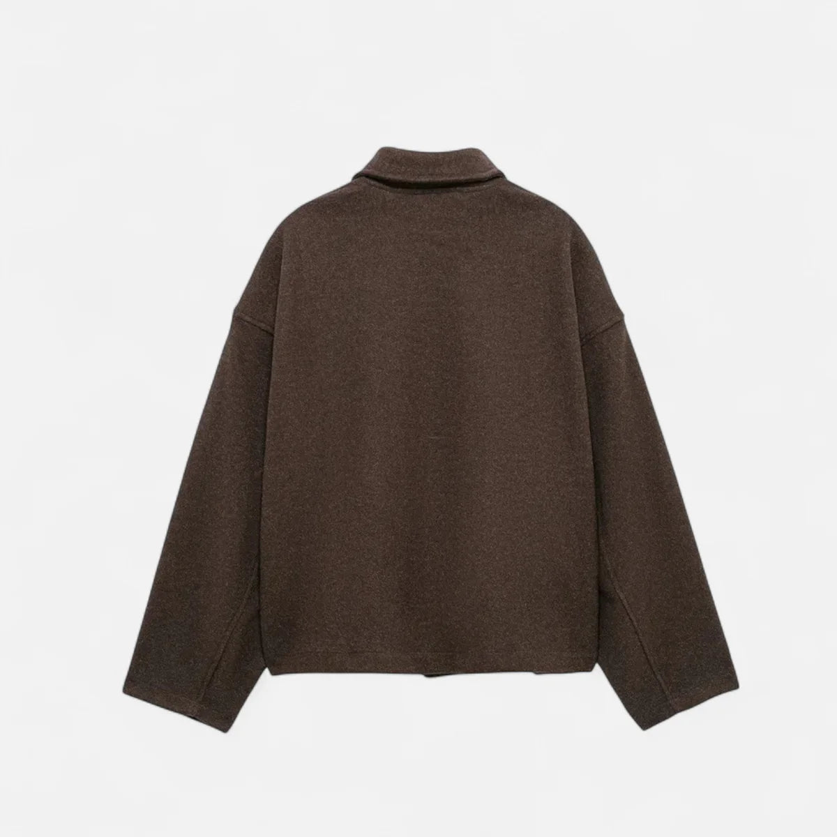 Veste en laine à revers zippée pour femme