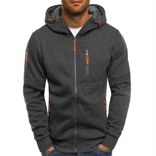 Sweat à capuche entièrement zippé avec capuche réglable pour hommes