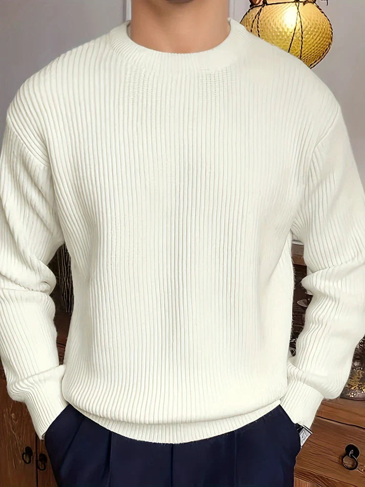 Pull classique en tricot côtelé pour hommes