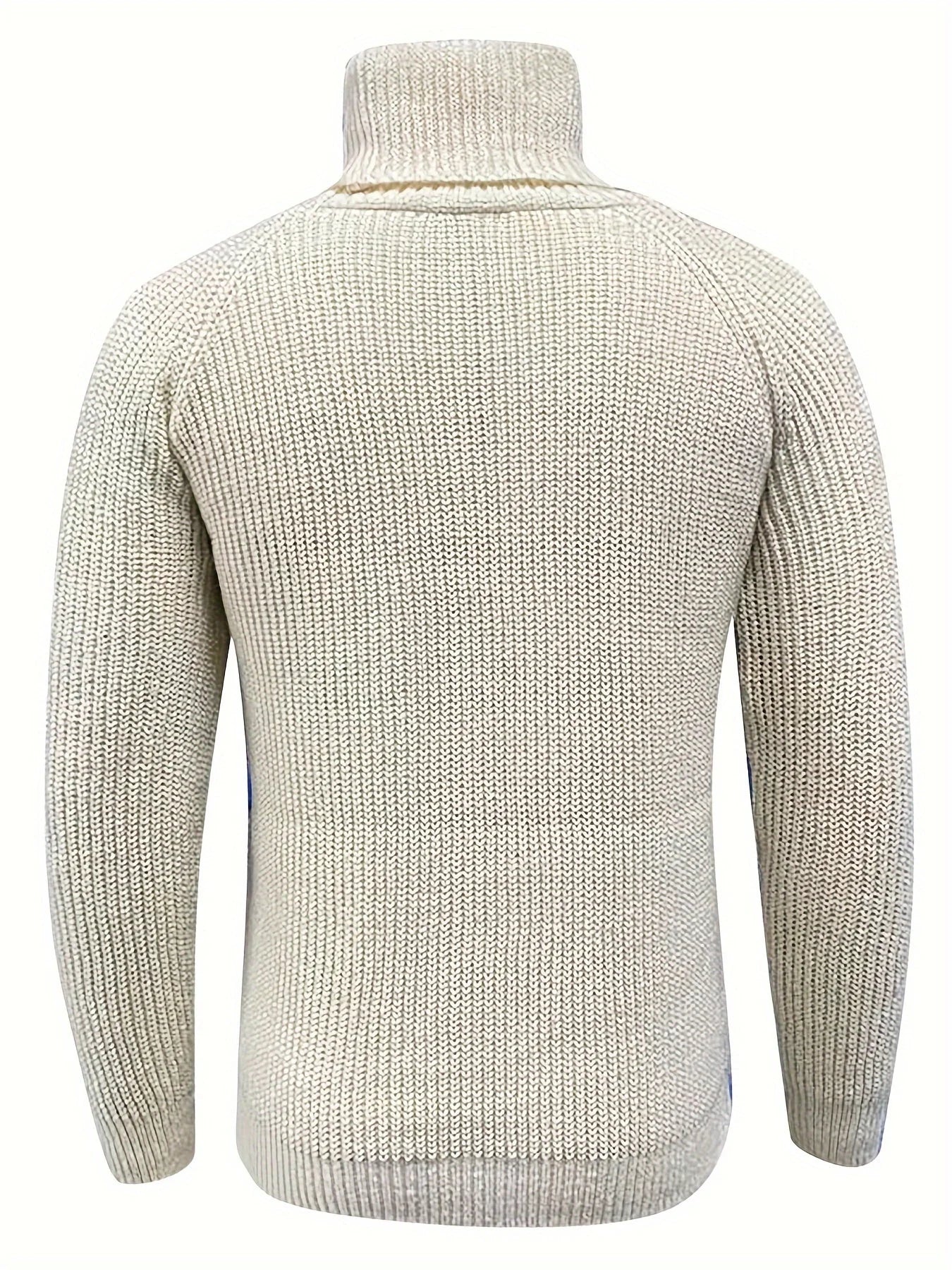 Pull à col roulé en tricot classique pour hommes