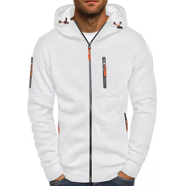 Sweat à capuche entièrement zippé avec capuche réglable pour hommes