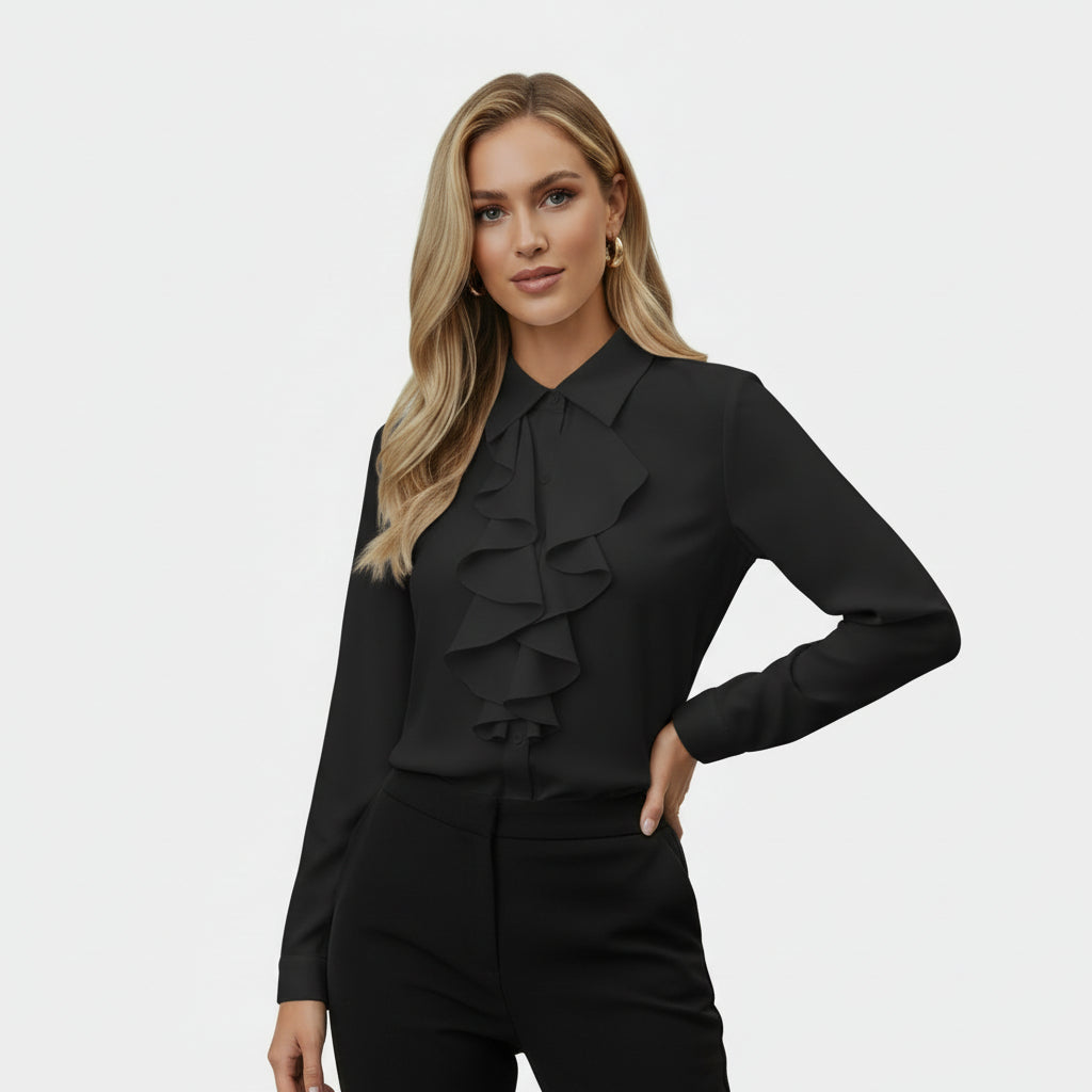Elegant ruffled blouse for women