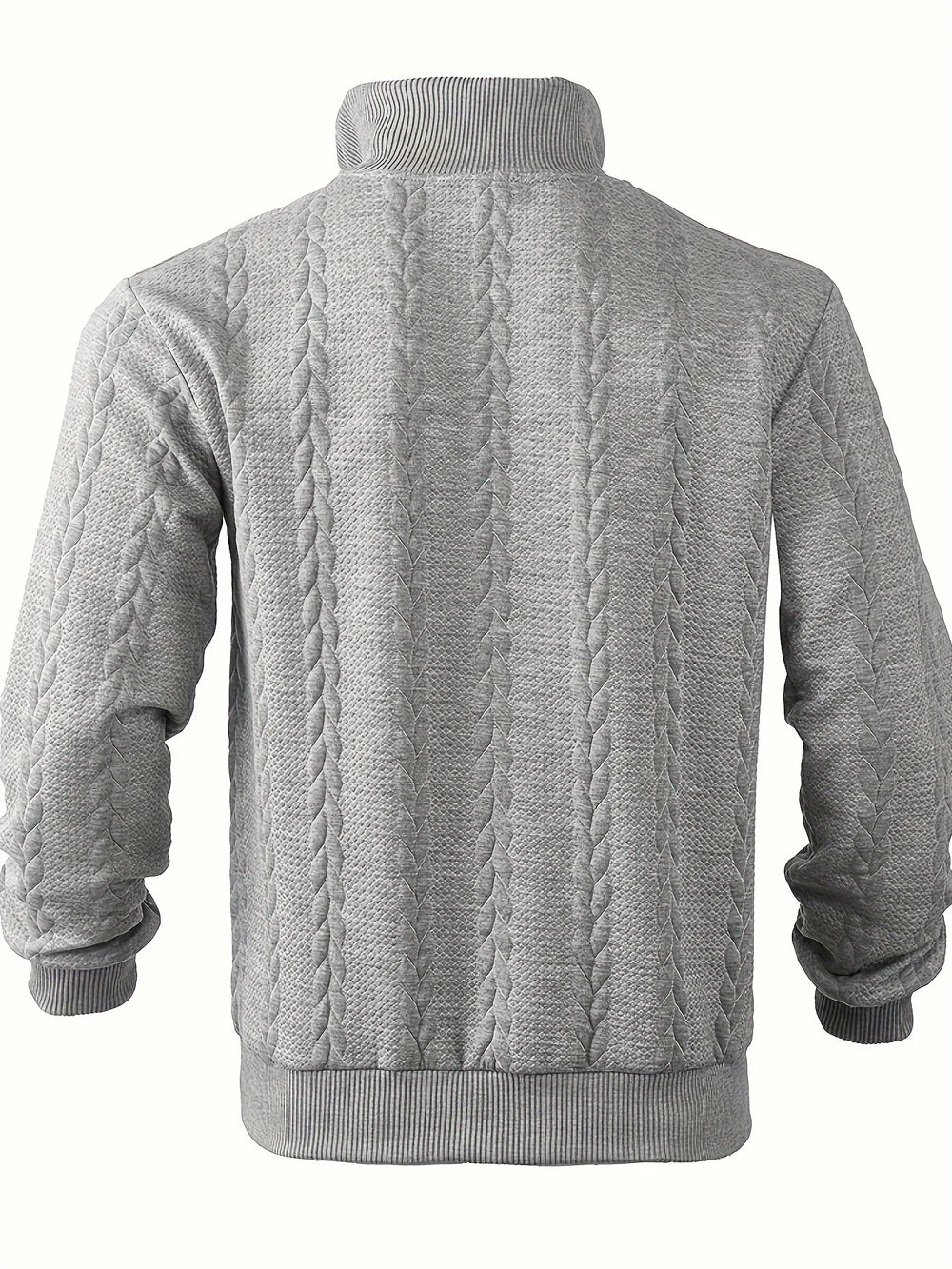 Pull-over quart de zippé en tricot câblé classique pour hommes