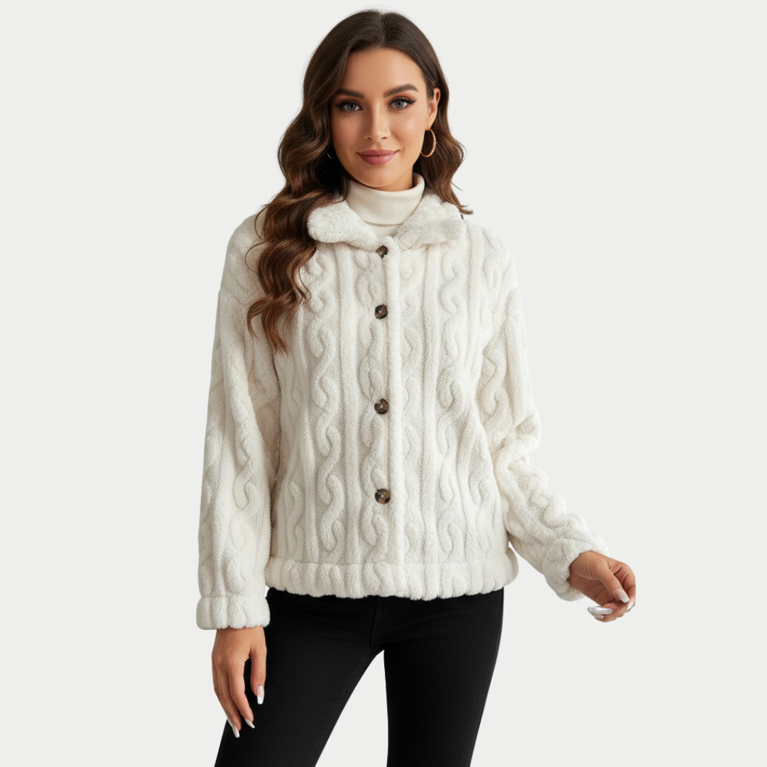 Gilet chaud élégant à col à revers pour femme