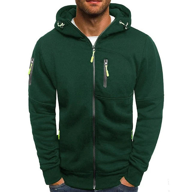 Sweat à capuche entièrement zippé avec capuche réglable pour hommes