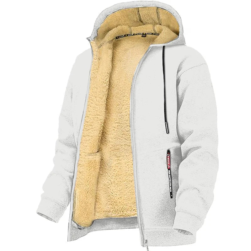 Veste à capuche doublée en sherpa pour hommes