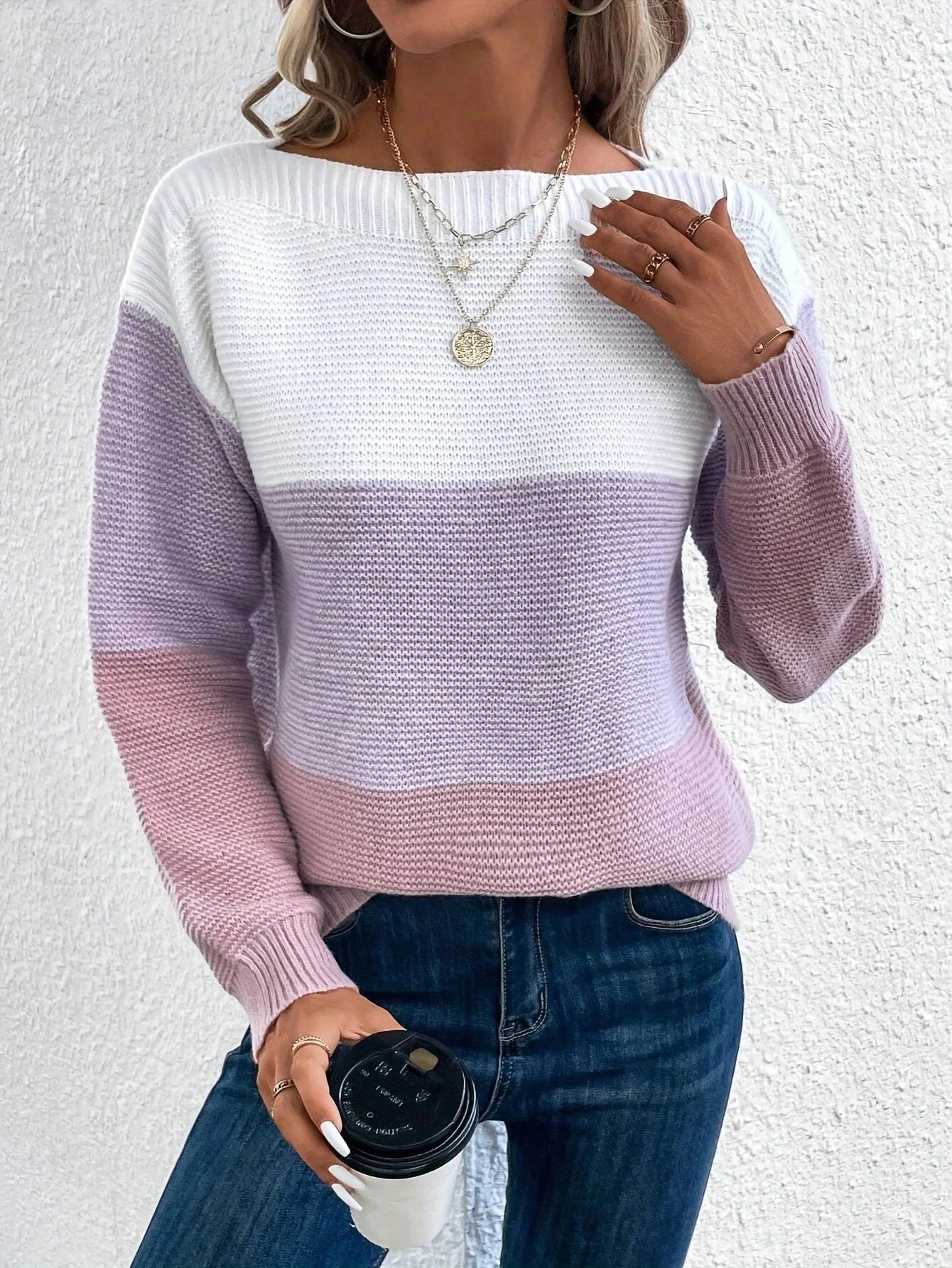 Pull rayé à la mode pour les femmes