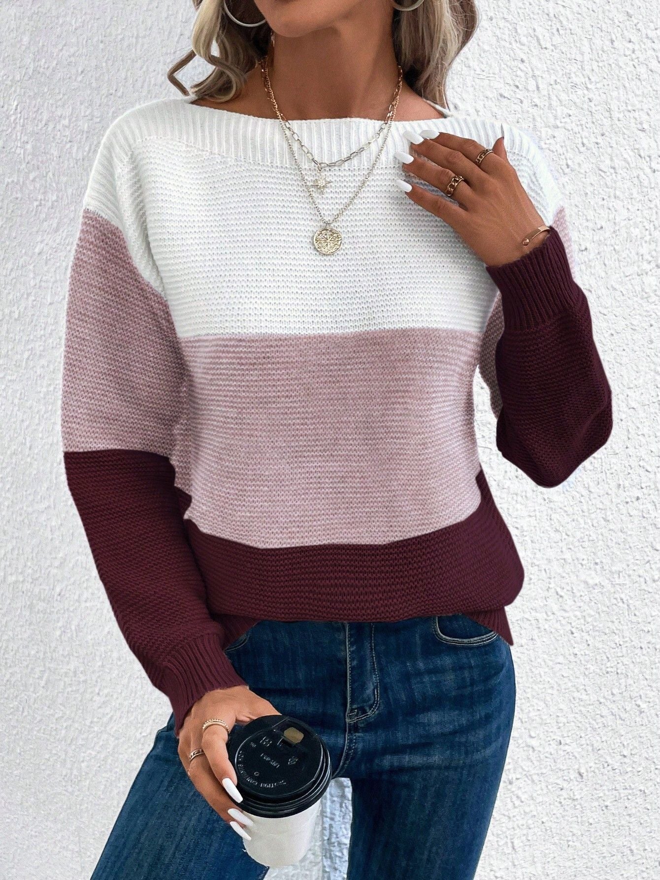 Pull rayé à la mode pour les femmes