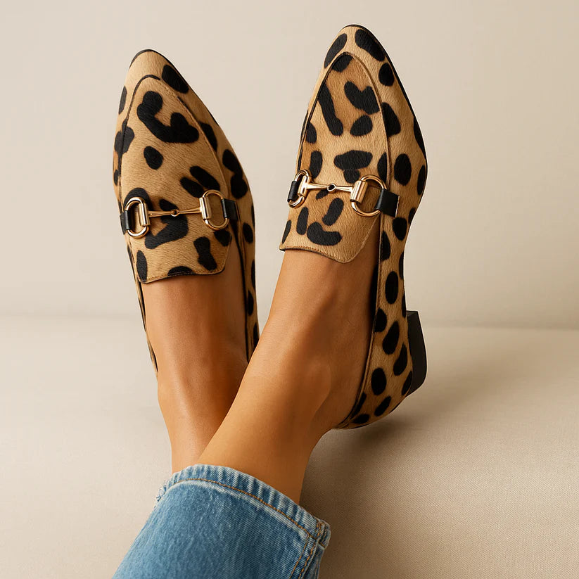 Mocassins à imprimé léopard pour femme