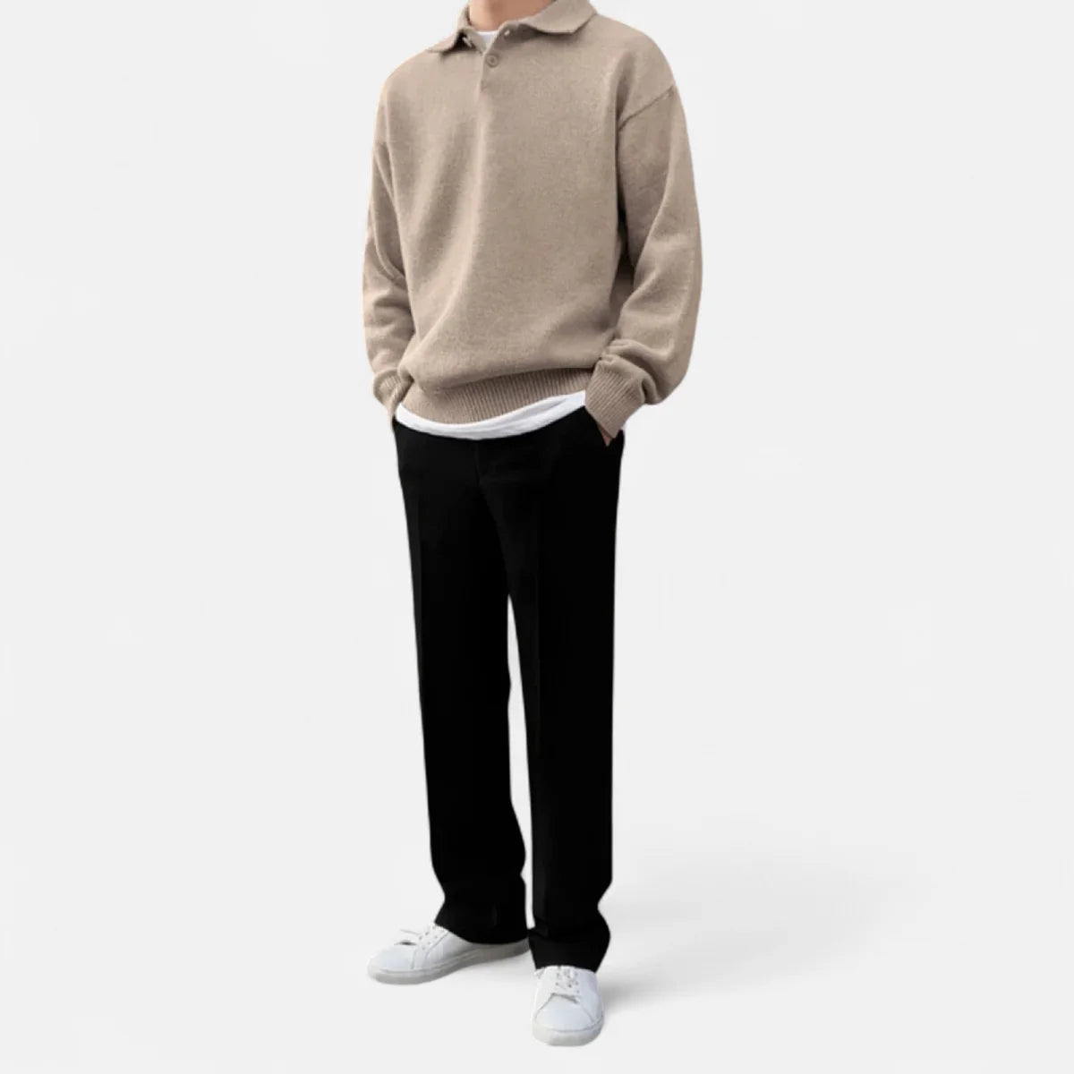 Pull héritage en maille à col revers pour homme