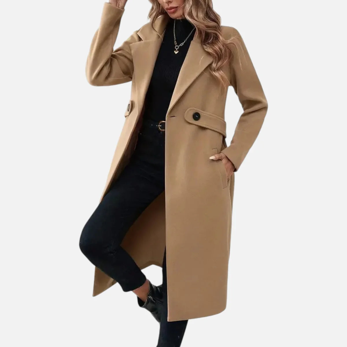 Manteau Long Ceinturé pour Femme