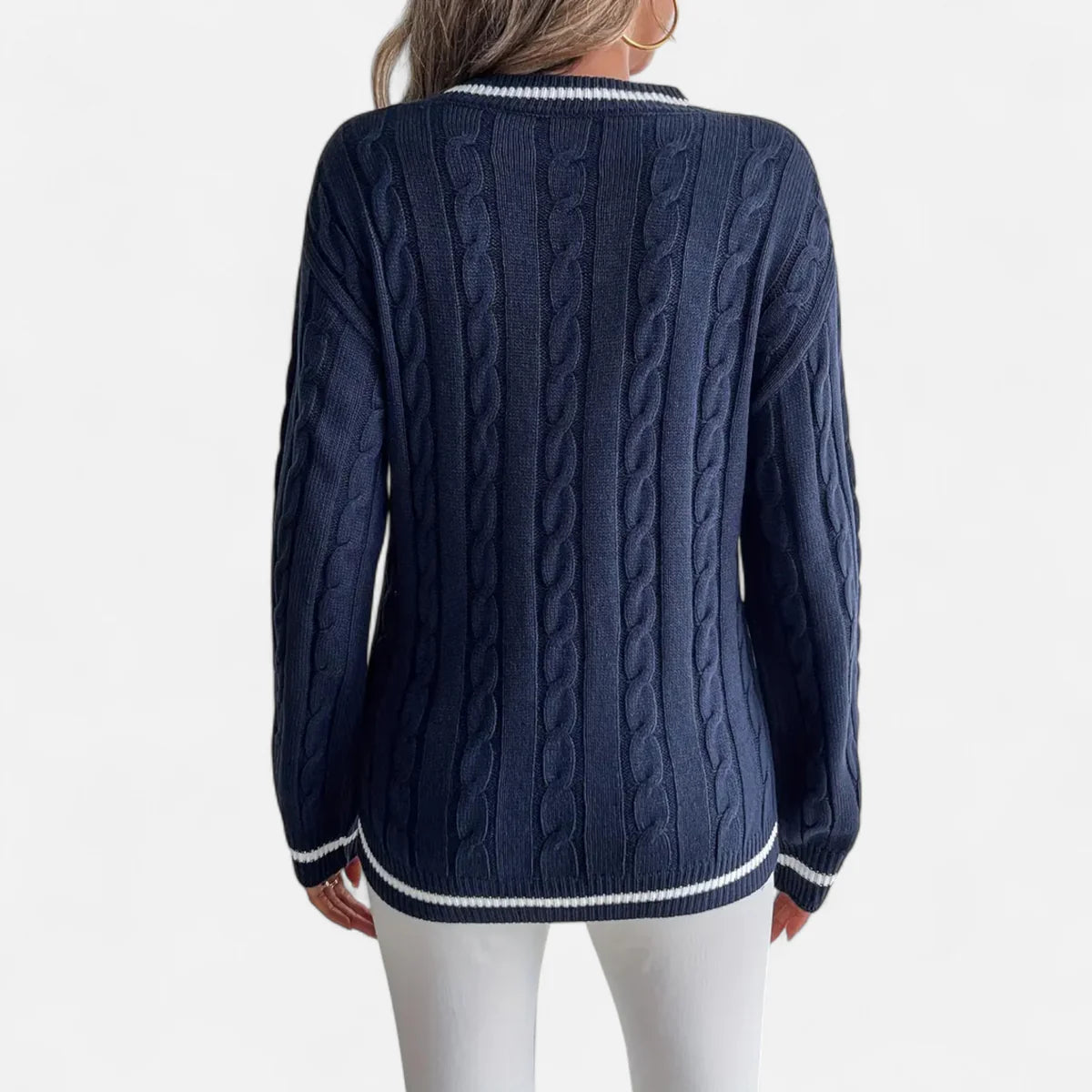 Pull torsadé pour femme col en V élégance