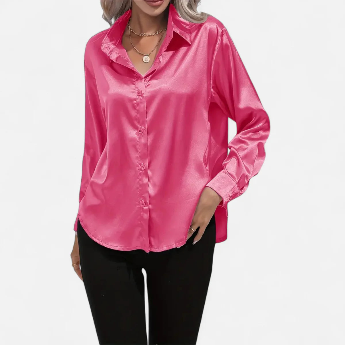Blouse satinée pour femme – Style élégant