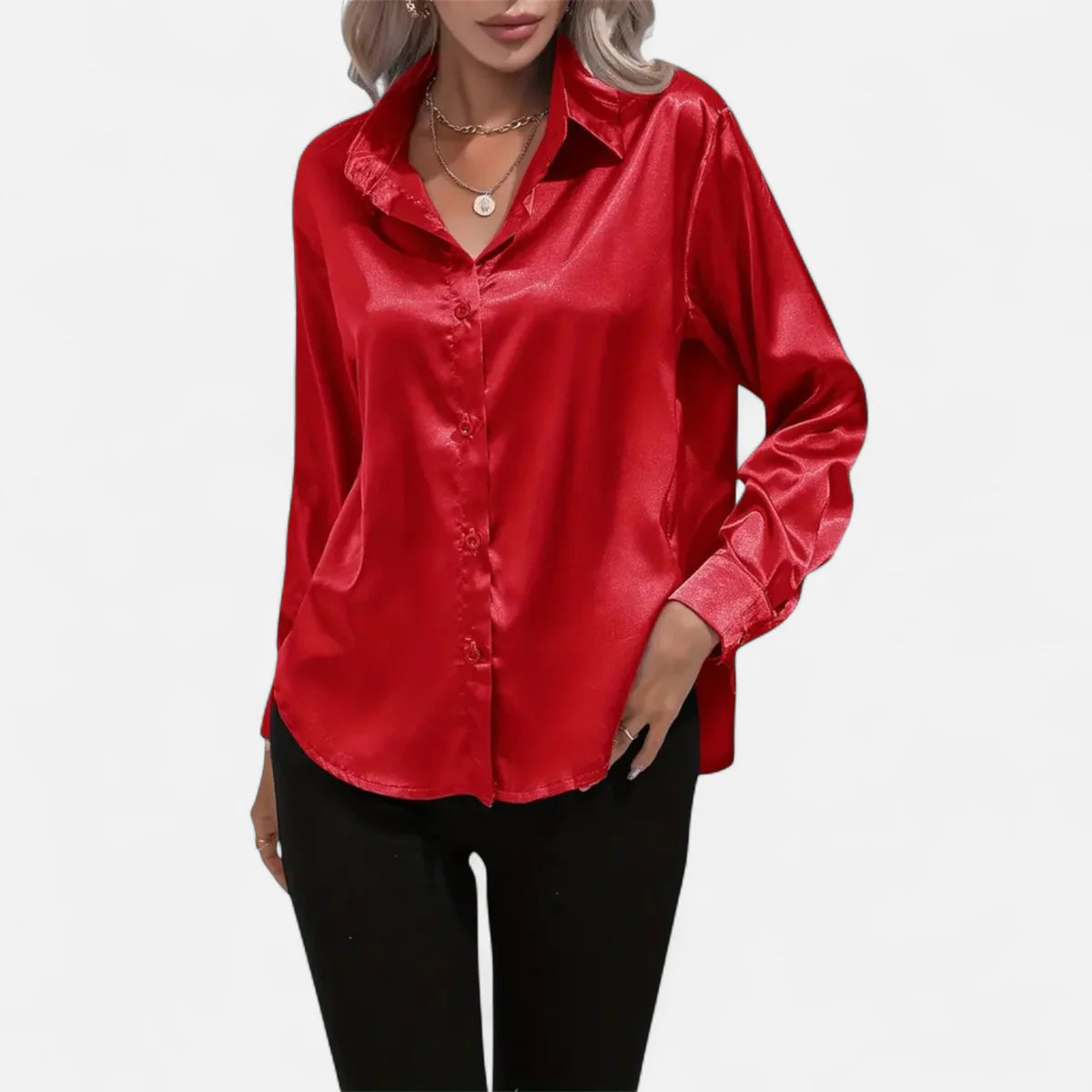 Blouse satinée pour femme – Style élégant